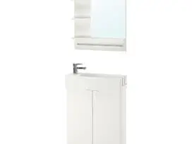 IKEA spintelė, praustuvė, veidrodis, maišytuvas