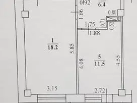 1 kambarys, 42 m², geras išplanavimas - 6