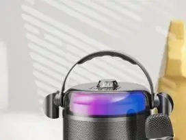 KITE Bevielė bluetooth nešiojama dviejų mikrofonų karaokė su garsiakalbiu (juoda) - 6