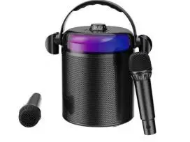 KITE Bevielė bluetooth nešiojama dviejų mikrofonų karaokė su garsiakalbiu (juoda) - 8