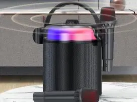 KITE Bevielė bluetooth nešiojama dviejų mikrofonų karaokė su garsiakalbiu (juoda) - 9