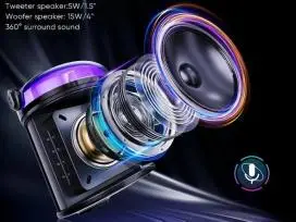 KITE Bevielė bluetooth nešiojama dviejų mikrofonų karaokė su garsiakalbiu (juoda) - 11