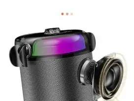 KITE Bevielė bluetooth nešiojama dviejų mikrofonų karaokė su garsiakalbiu (juoda) - 12