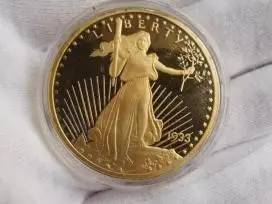 St. Gaudenso 20 USD vertės auksinio dvigubo erelio monetos kopija...